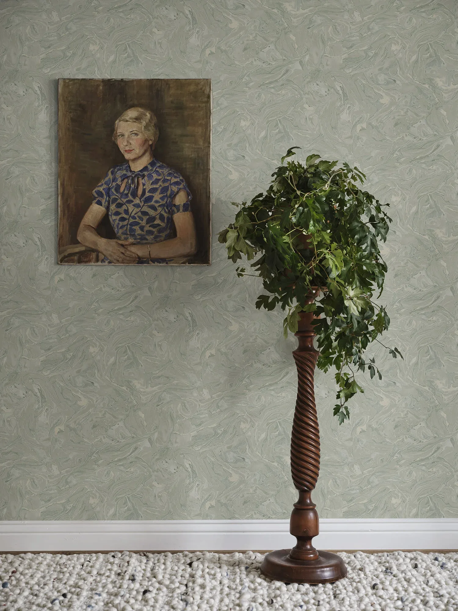 Marion wallpaper in Sage Green color