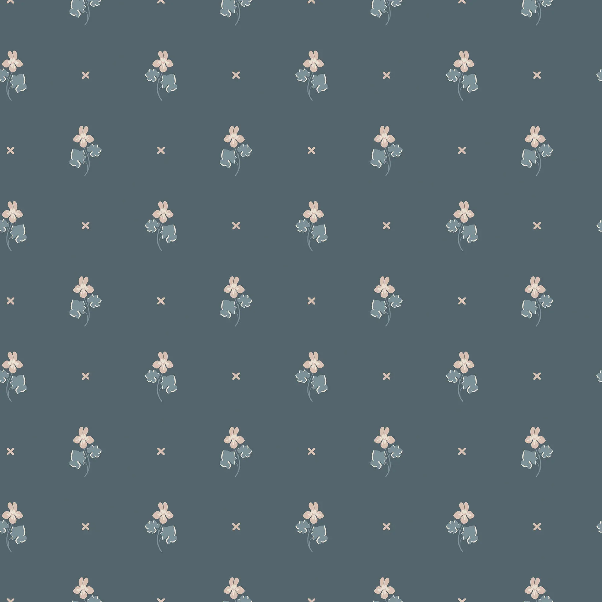 Mimi wallpaper in Indigo Blue color