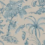 Moa wallpaper in Indigo Blue color