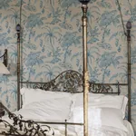 Moa wallpaper in Indigo Blue color
