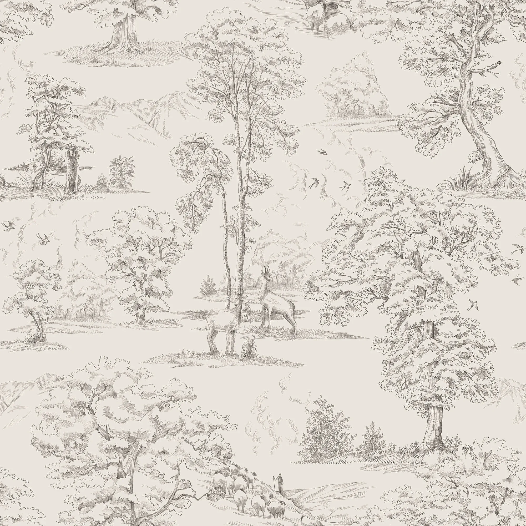 Montfort wallpaper in Graphite color
