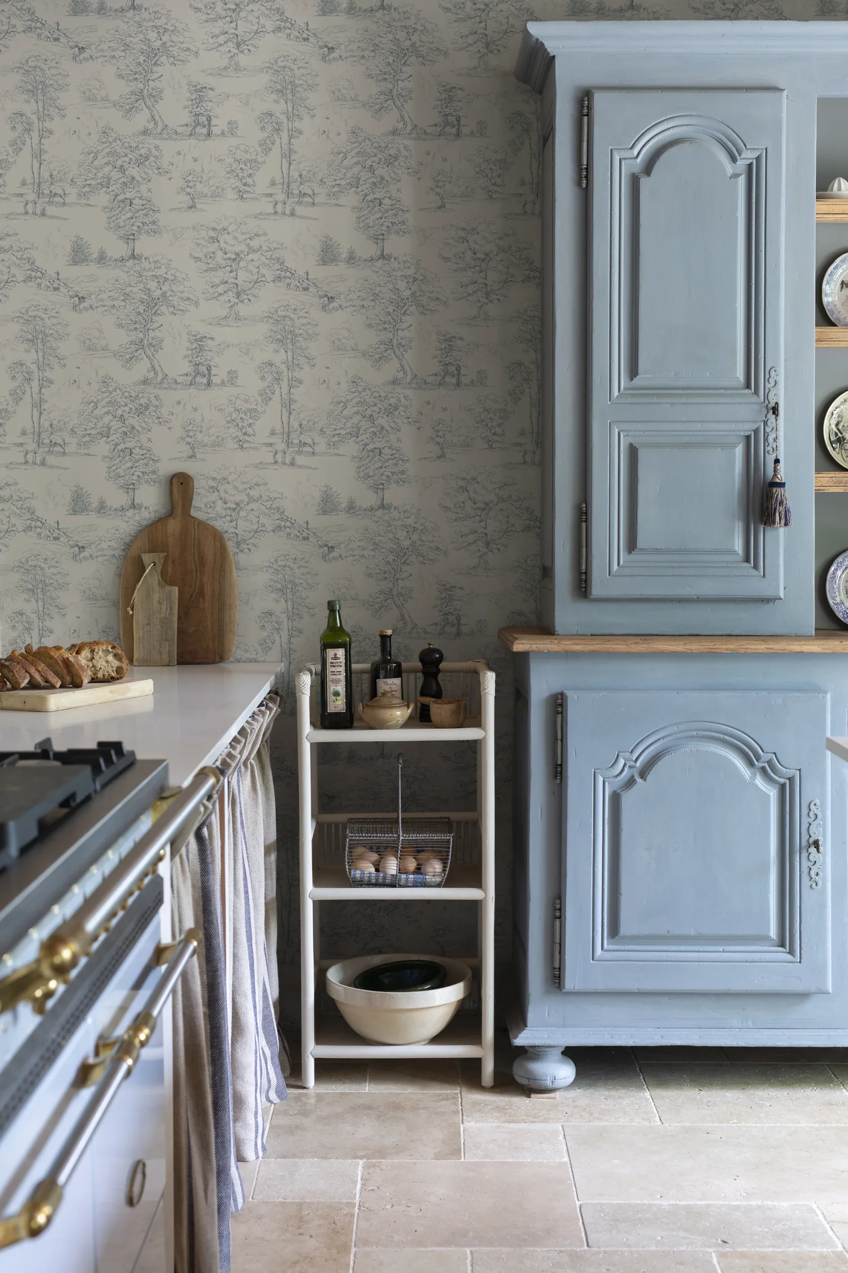 Montfort wallpaper in Indigo Blue color