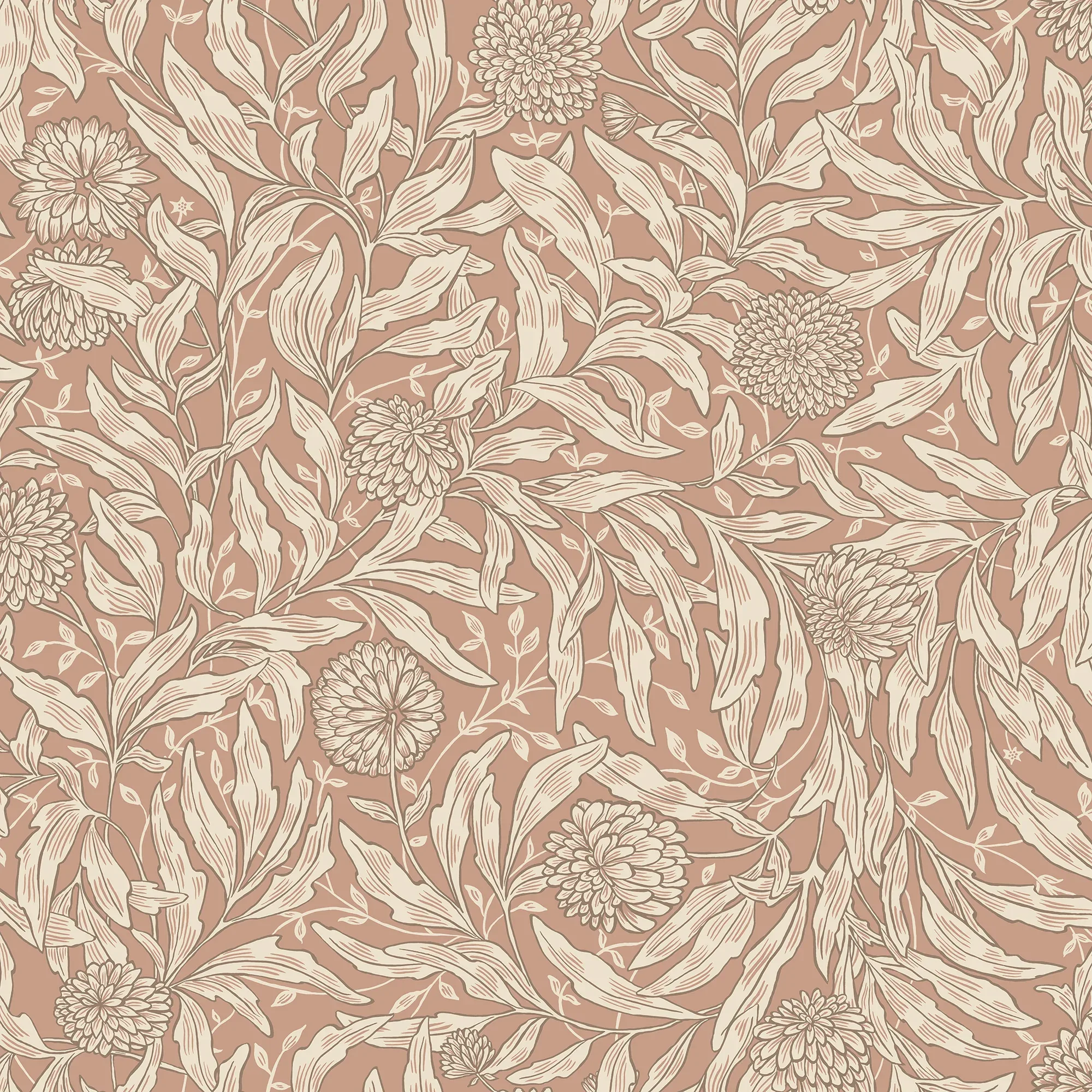 Olof wallpaper in Terracotta color