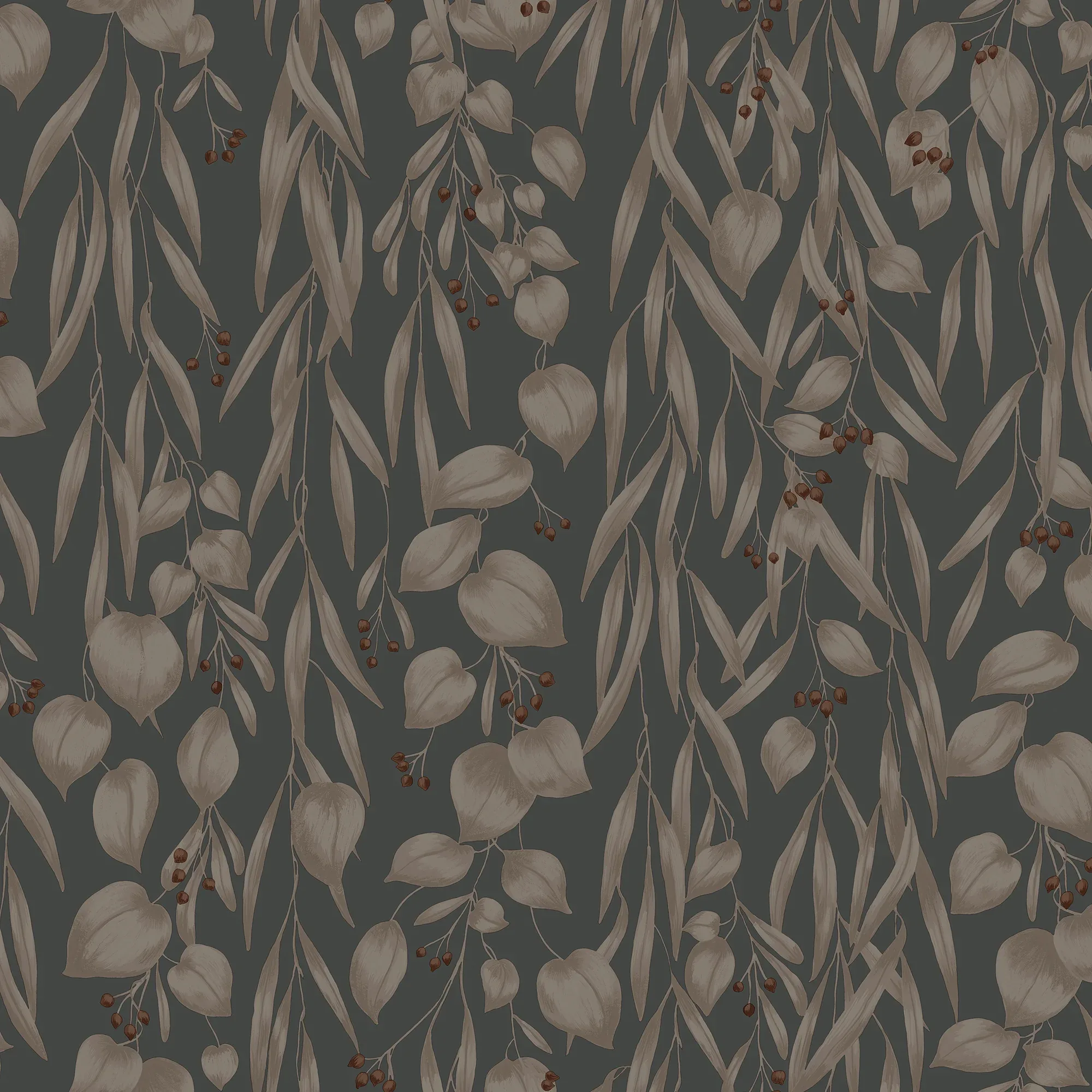 Sara indigo blue wallpaper in color