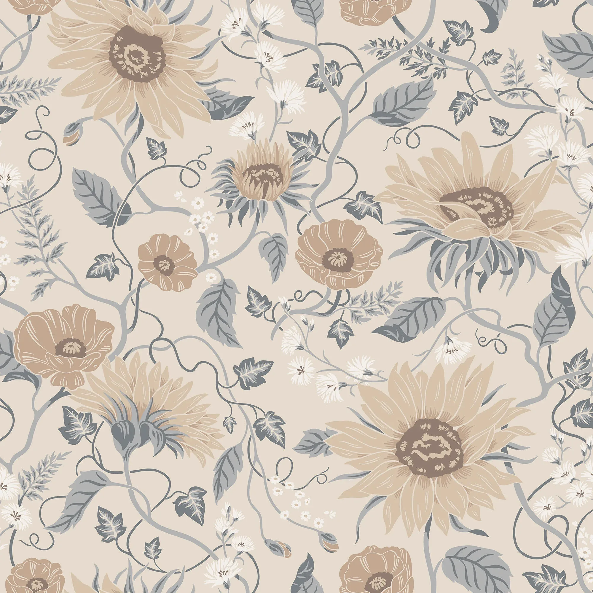 Solveig wallpaper in Misty Blue color