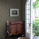 Turtledove Barn Wallpaper – Charcoal | Wallpaper Twins Turtledove Barn wallpaper in Charcoal color