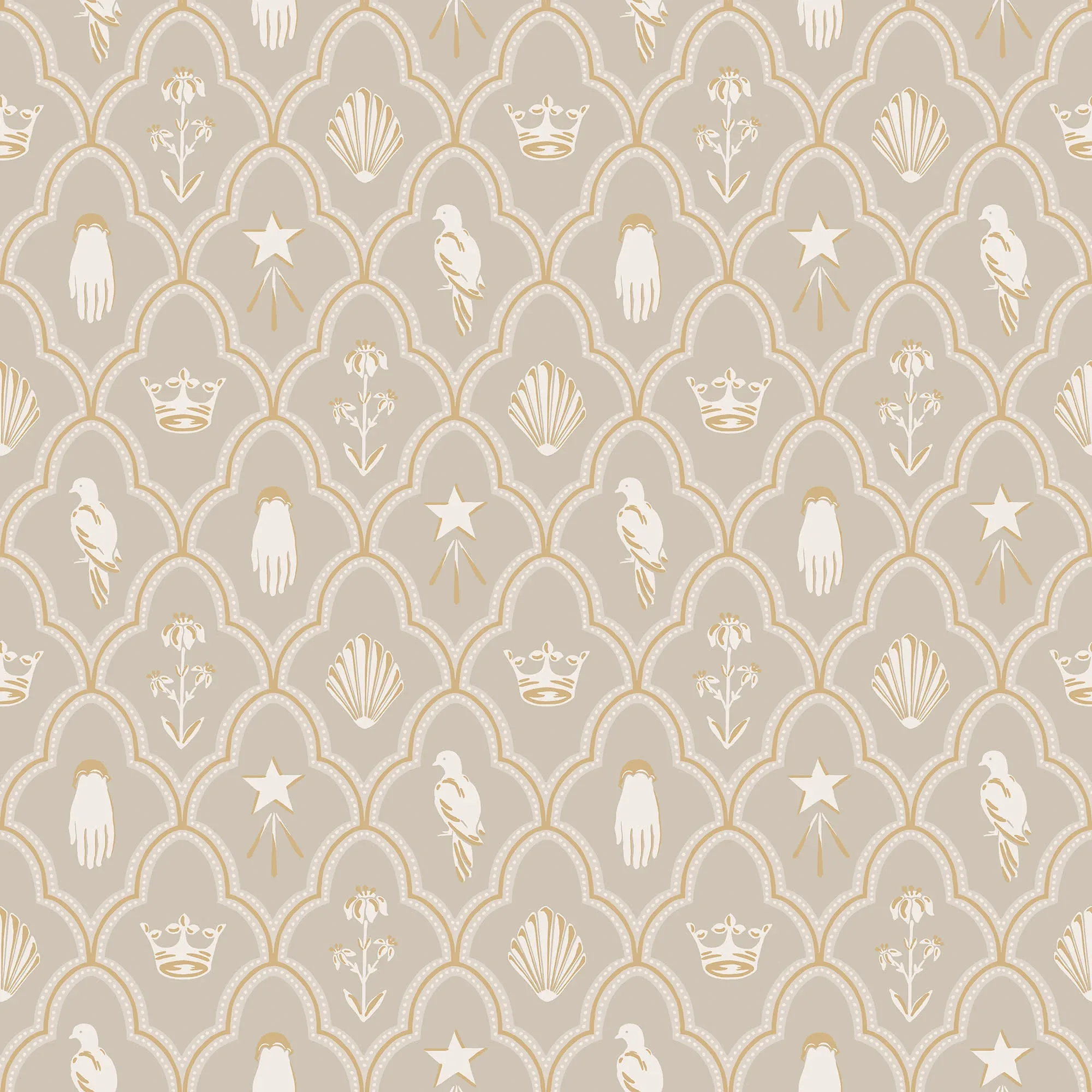 Turtledove Barn wallpaper in Gray color