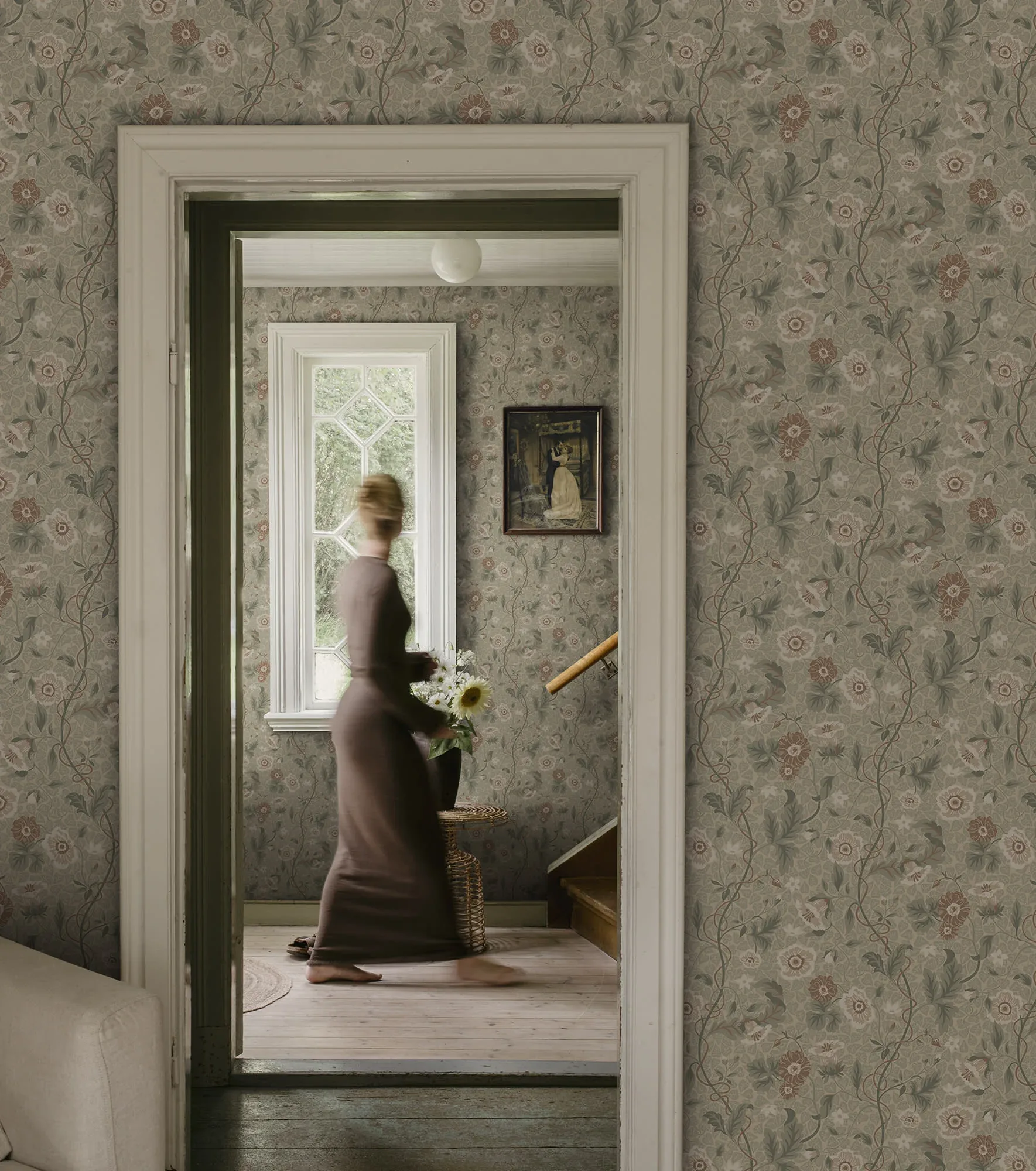 Ulla wallpaper in Garden Green color