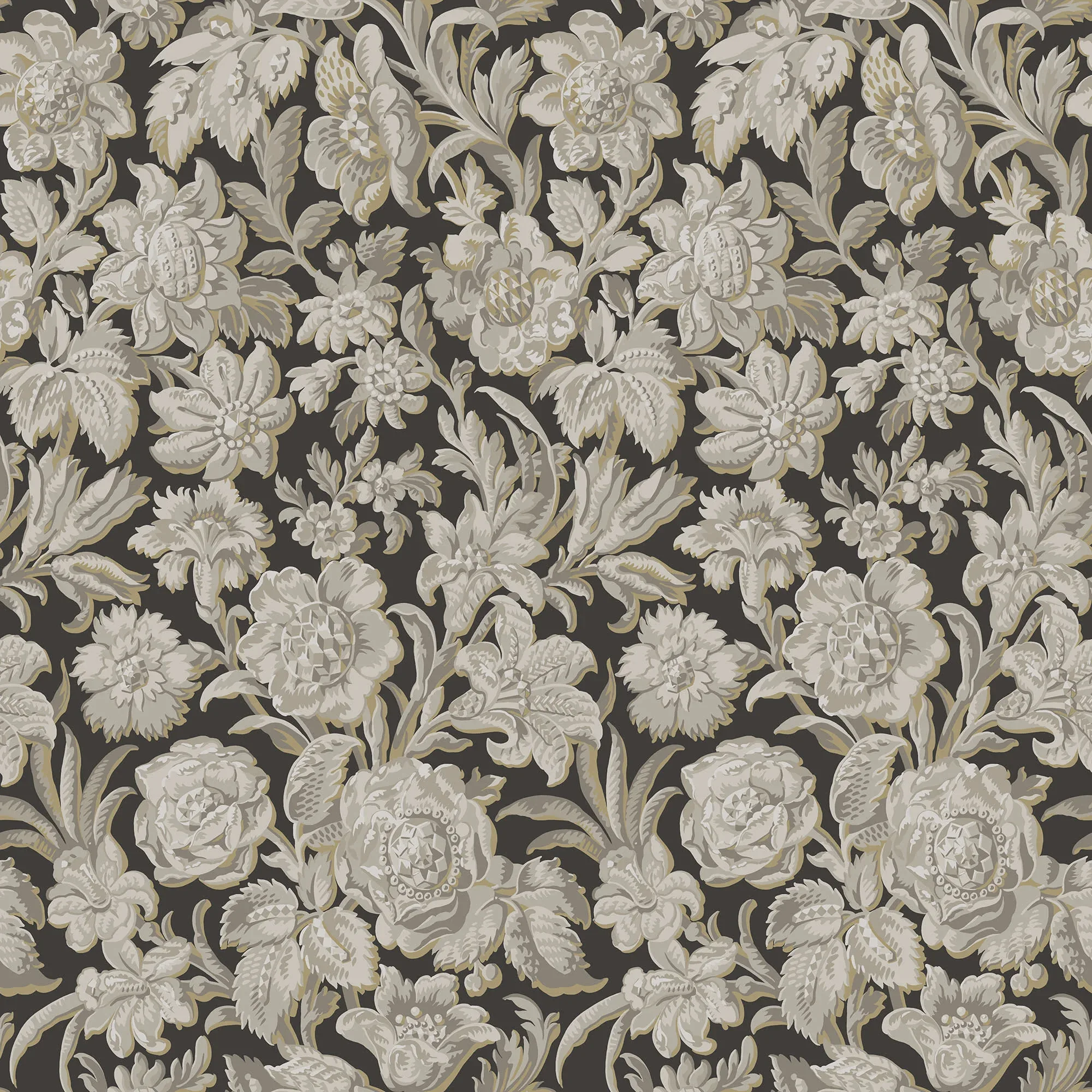 Valentin wallpaper in Charcoal color