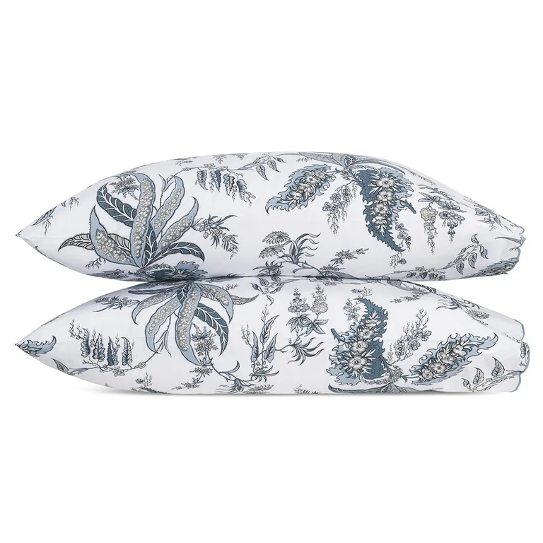 Schumacher Apolline Pillowcases in Mediterranean