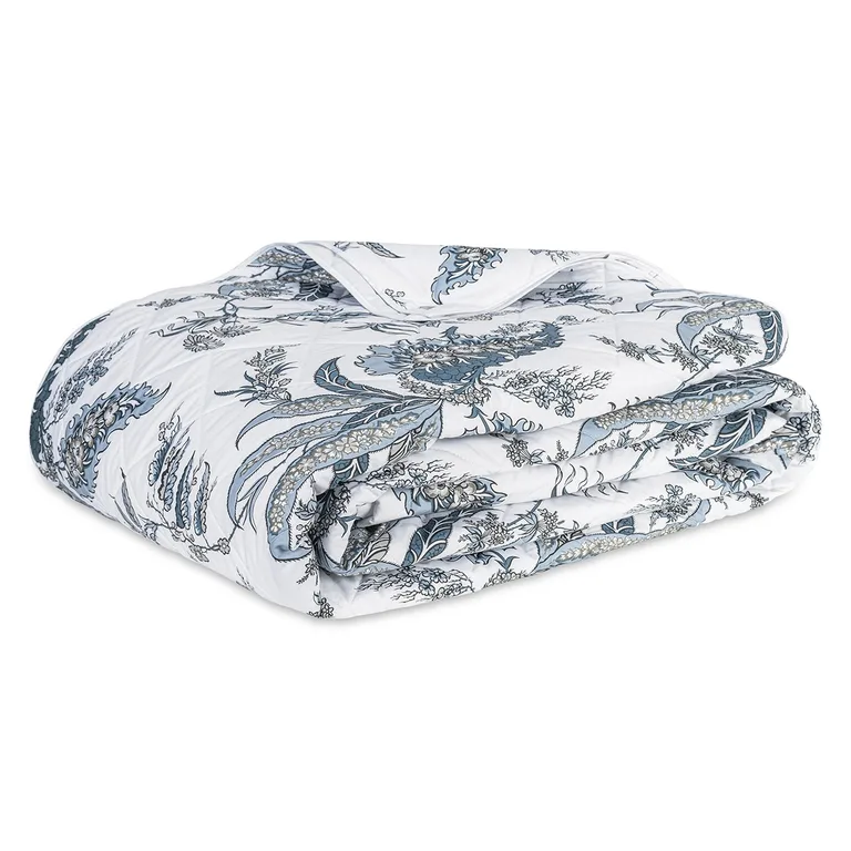 Schumacher Apolline Quilt in Mediterranean