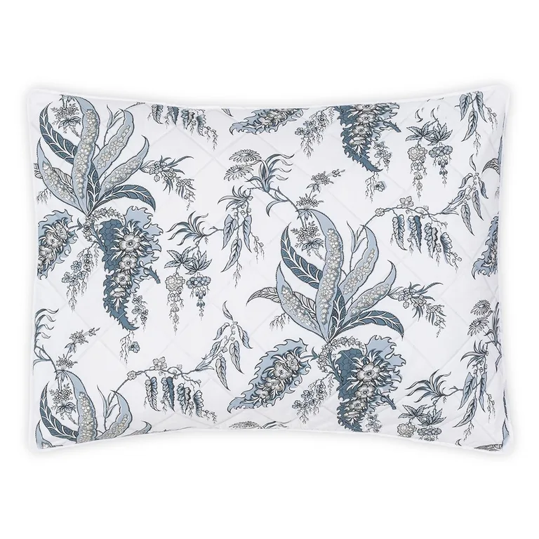 Schumacher Apolline Quilted Sham in Mediterranean