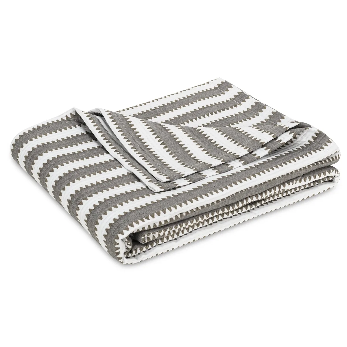 Schumacher Apollo Stripe Matelassé Coverlet in Comet