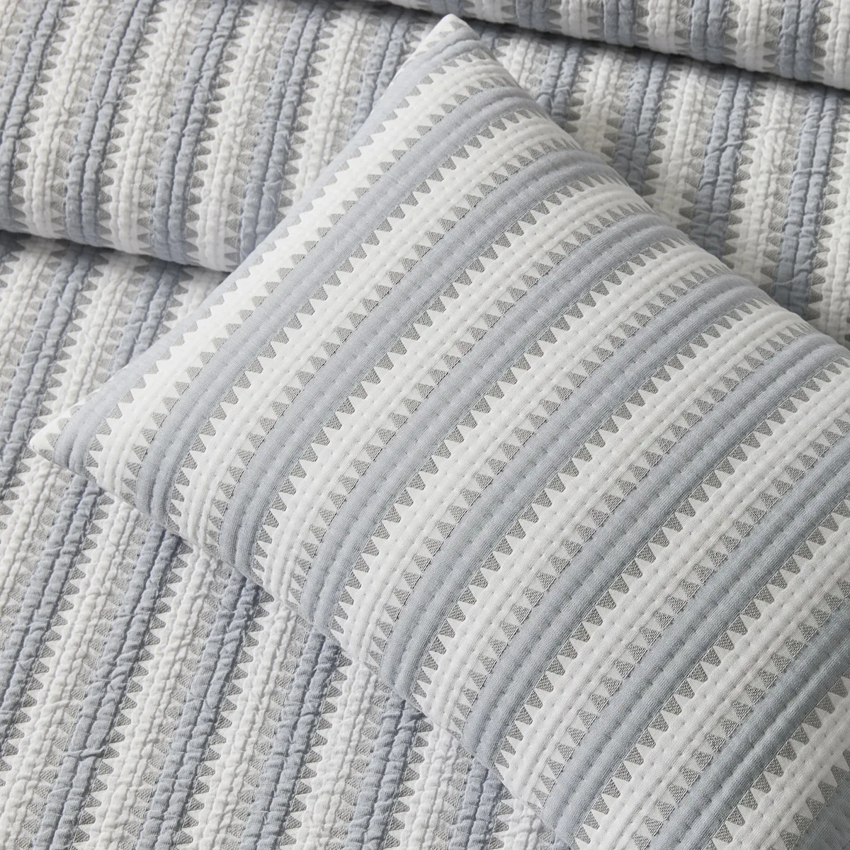 Apollo Stripe Matelassé Coverlet - Dove Schumacher Apollo Stripe Matelassé Coverlet in Dove