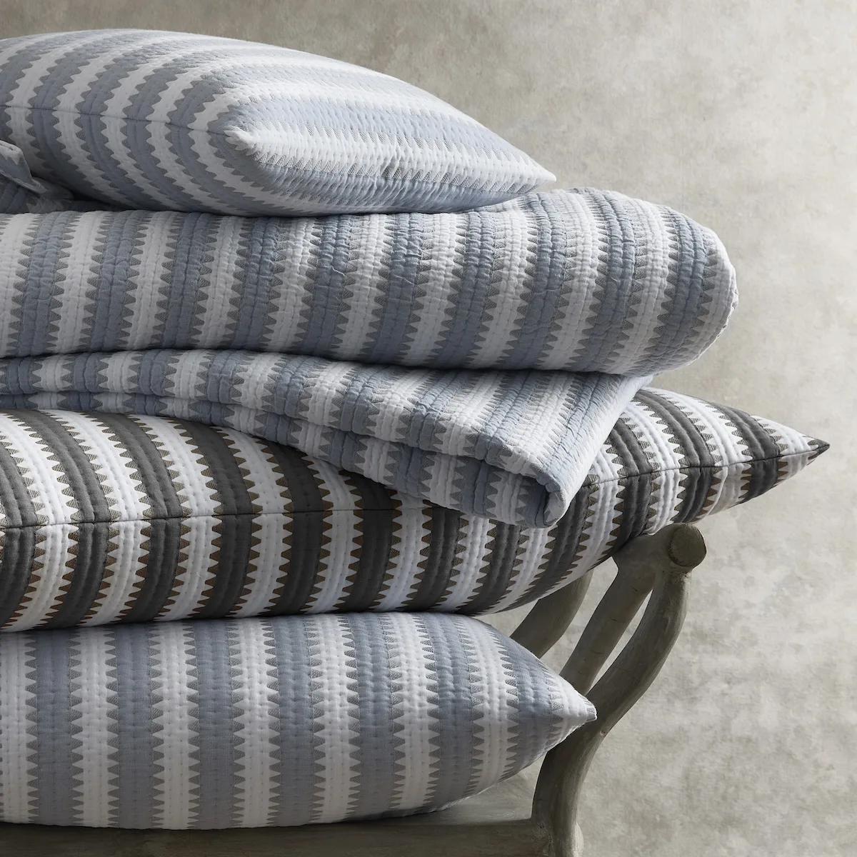 Apollo Stripe Matelassé Coverlet - Dove Schumacher Apollo Stripe Matelassé Coverlet in Dove