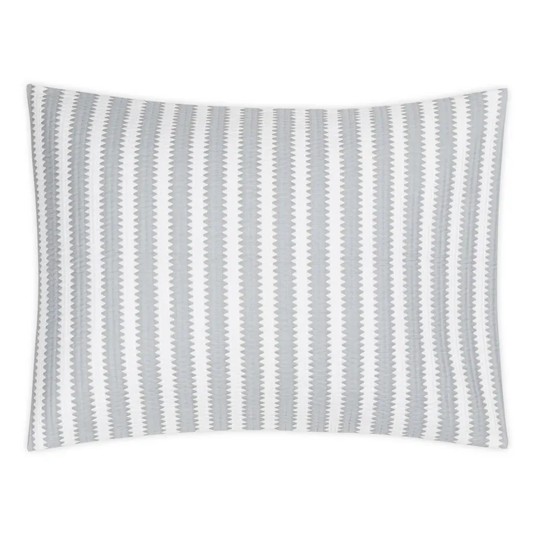 Schumacher Apollo Stripe Matelassé Sham in Dove