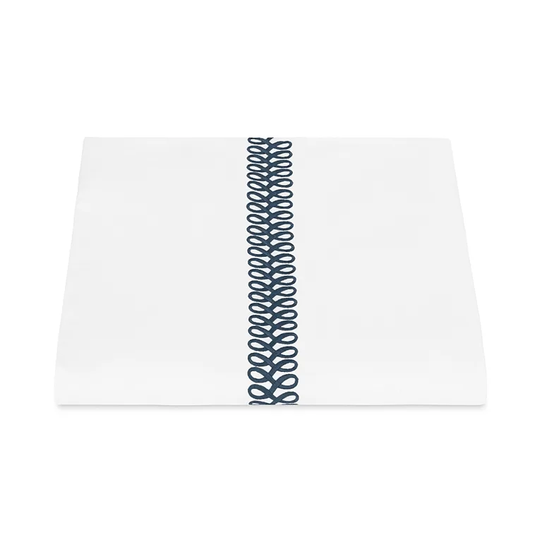 Schumacher Astor Braid Duvet Cover in Indigo