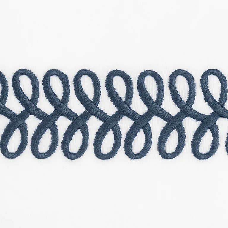 Schumacher Astor Braid Duvet Cover in Indigo