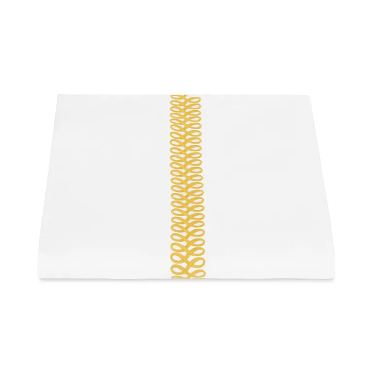 Schumacher Astor Braid Duvet Cover in Lemon