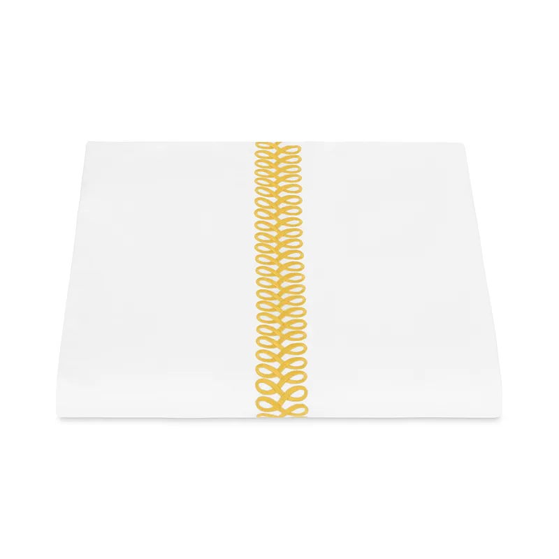 Schumacher Astor Braid Duvet Cover in Lemon