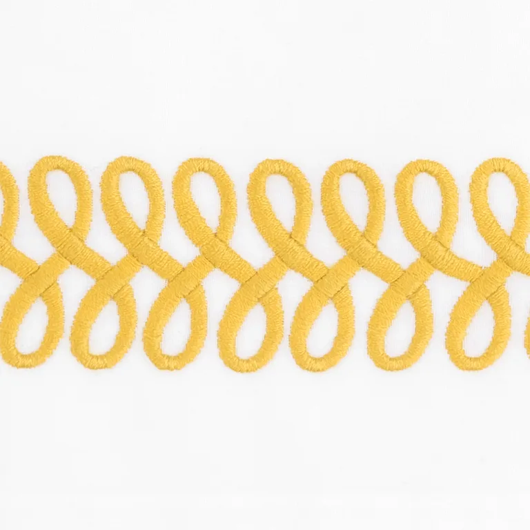 Schumacher Astor Braid Duvet Cover in Lemon