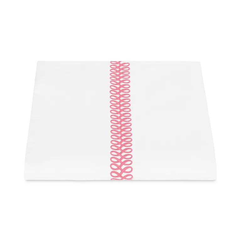 Schumacher Astor Braid Duvet Cover in Peony