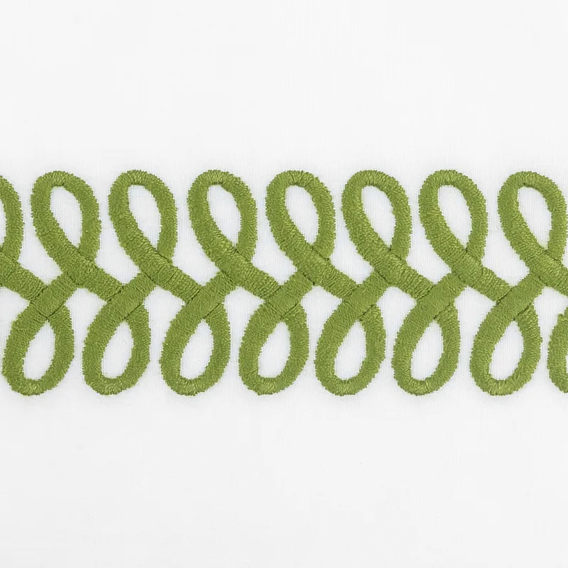 Schumacher Astor Braid Flat Sheet in Grass