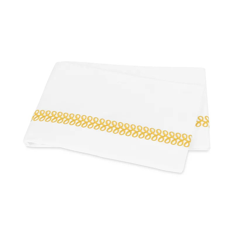 Schumacher Astor Braid Flat Sheet in Lemon