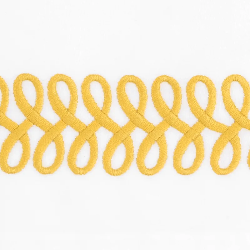Schumacher Astor Braid Flat Sheet in Lemon