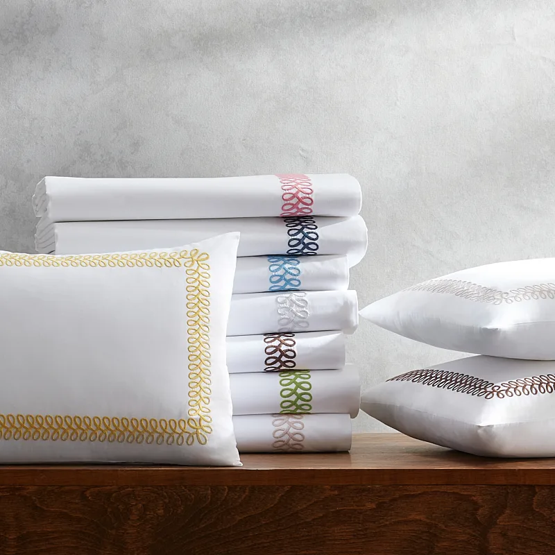 Astor Braid Flat Sheet - Lemon Schumacher Astor Braid Flat Sheet in Lemon