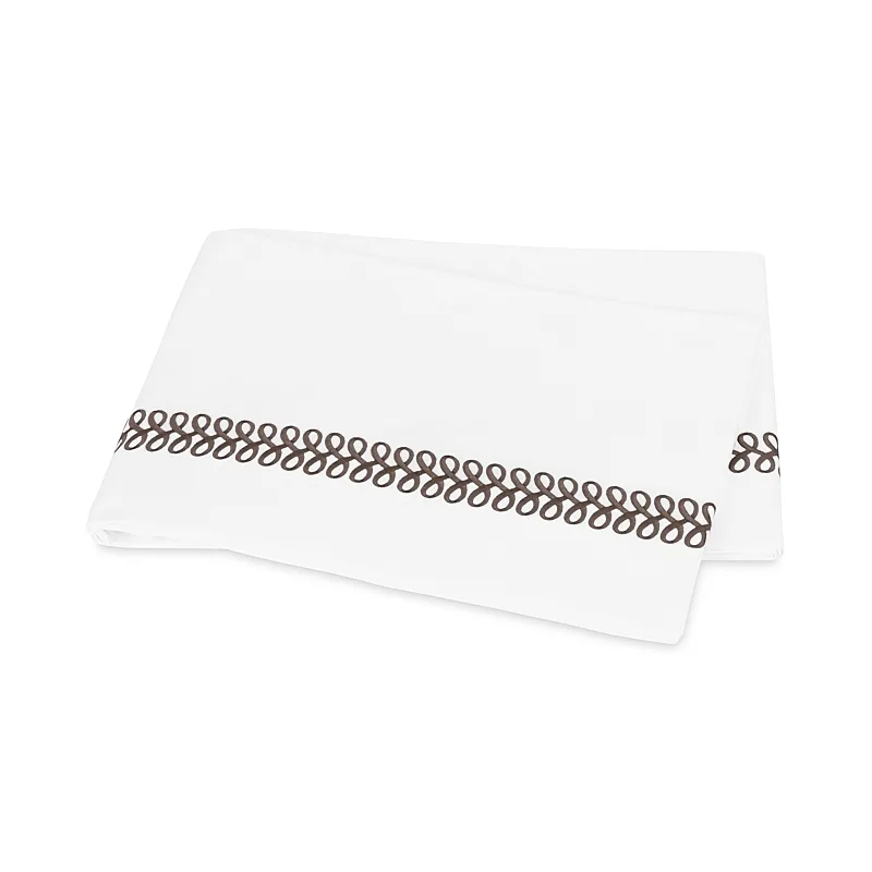 Schumacher Astor Braid Flat Sheet in Mocha