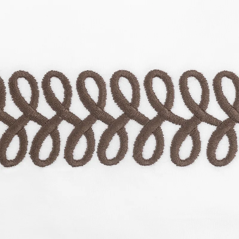 Schumacher Astor Braid Flat Sheet in Mocha