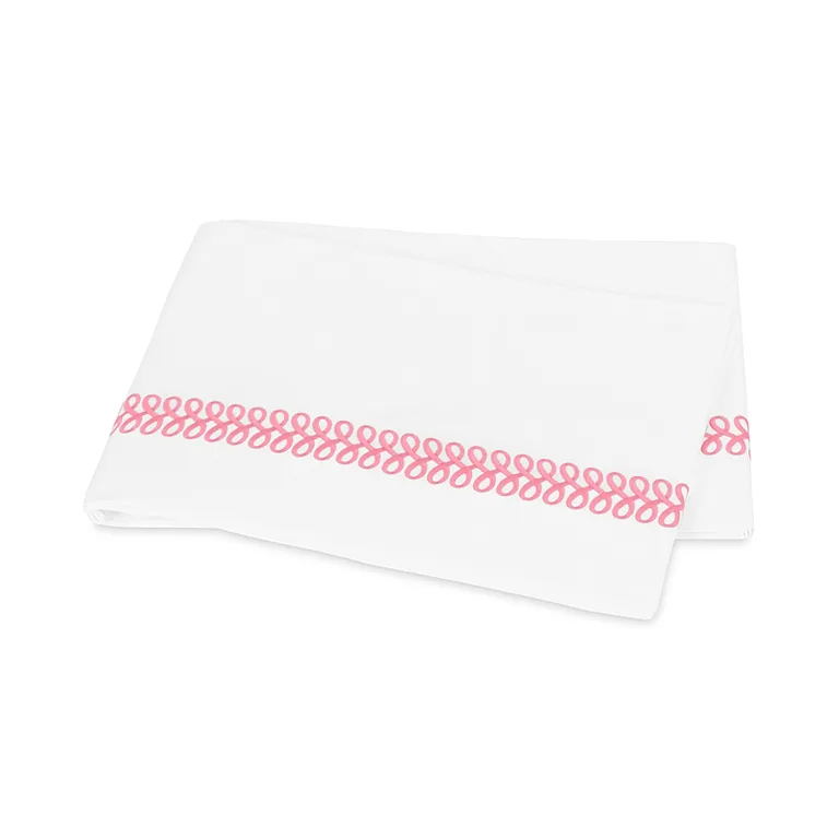 Schumacher Astor Braid Flat Sheet in Peony