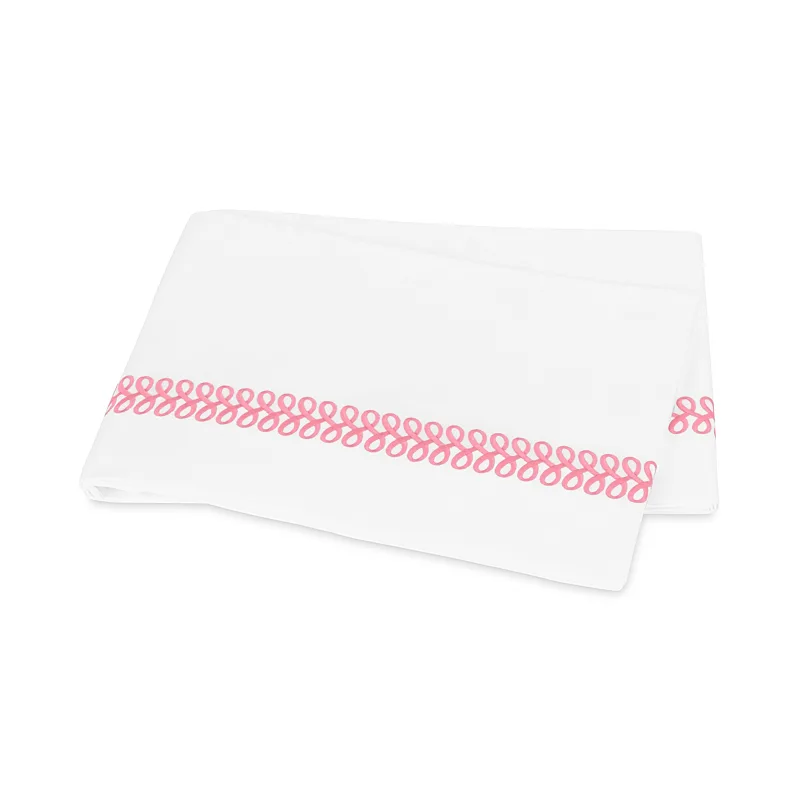 Schumacher Astor Braid Flat Sheet in Peony