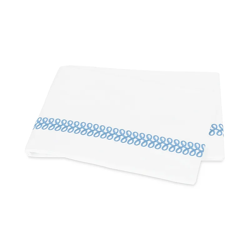 Schumacher Astor Braid Flat Sheet in Sky