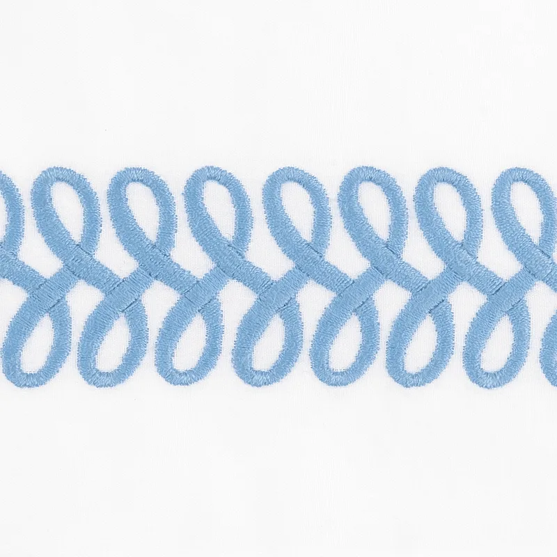 Schumacher Astor Braid Flat Sheet in Sky