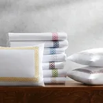 Astor Braid Flat Sheet - Sky Schumacher Astor Braid Flat Sheet in Sky