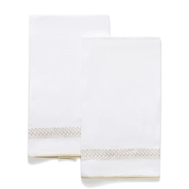 Schumacher Astor Braid Guest Towel, Set of 2 in Dune (MSC017GTOW2UD)