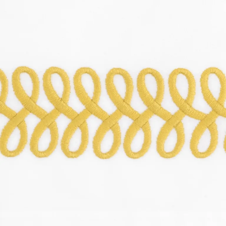 Schumacher Astor Braid Guest Towel, Set of 2 in Lemon (MSC017GTOW2LE)