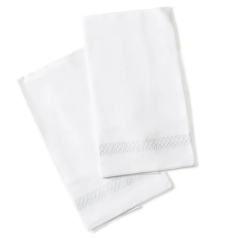 Schumacher Astor Braid Guest Towel, Set of 2 in Silver (MSC017GTOW2SI)