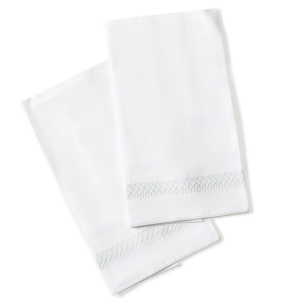 Schumacher Astor Braid Guest Towel, Set of 2 in Silver (MSC017GTOW2SI)