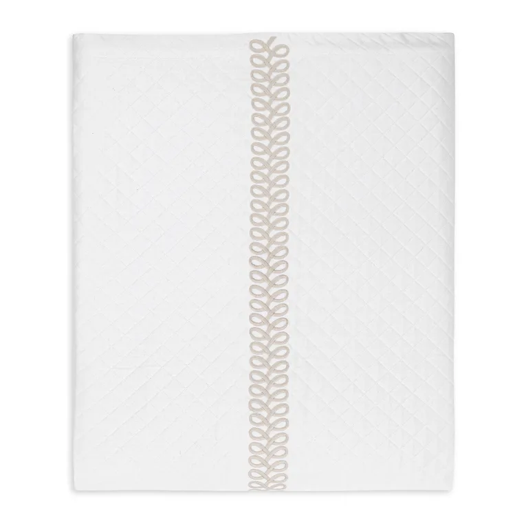 Schumacher Astor Braid Matelassé Coverlet in Dune