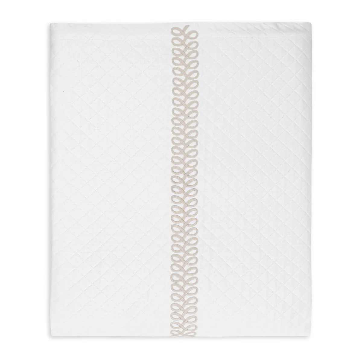Schumacher Astor Braid Matelassé Coverlet in Dune