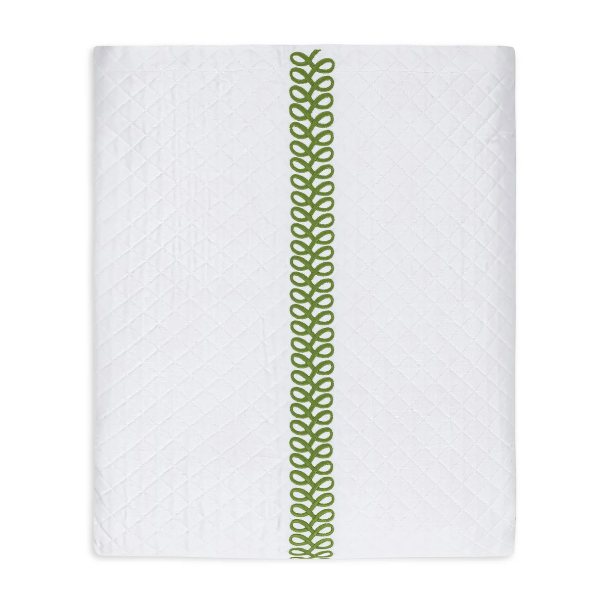 Schumacher Astor Braid Matelassé Coverlet in Grass