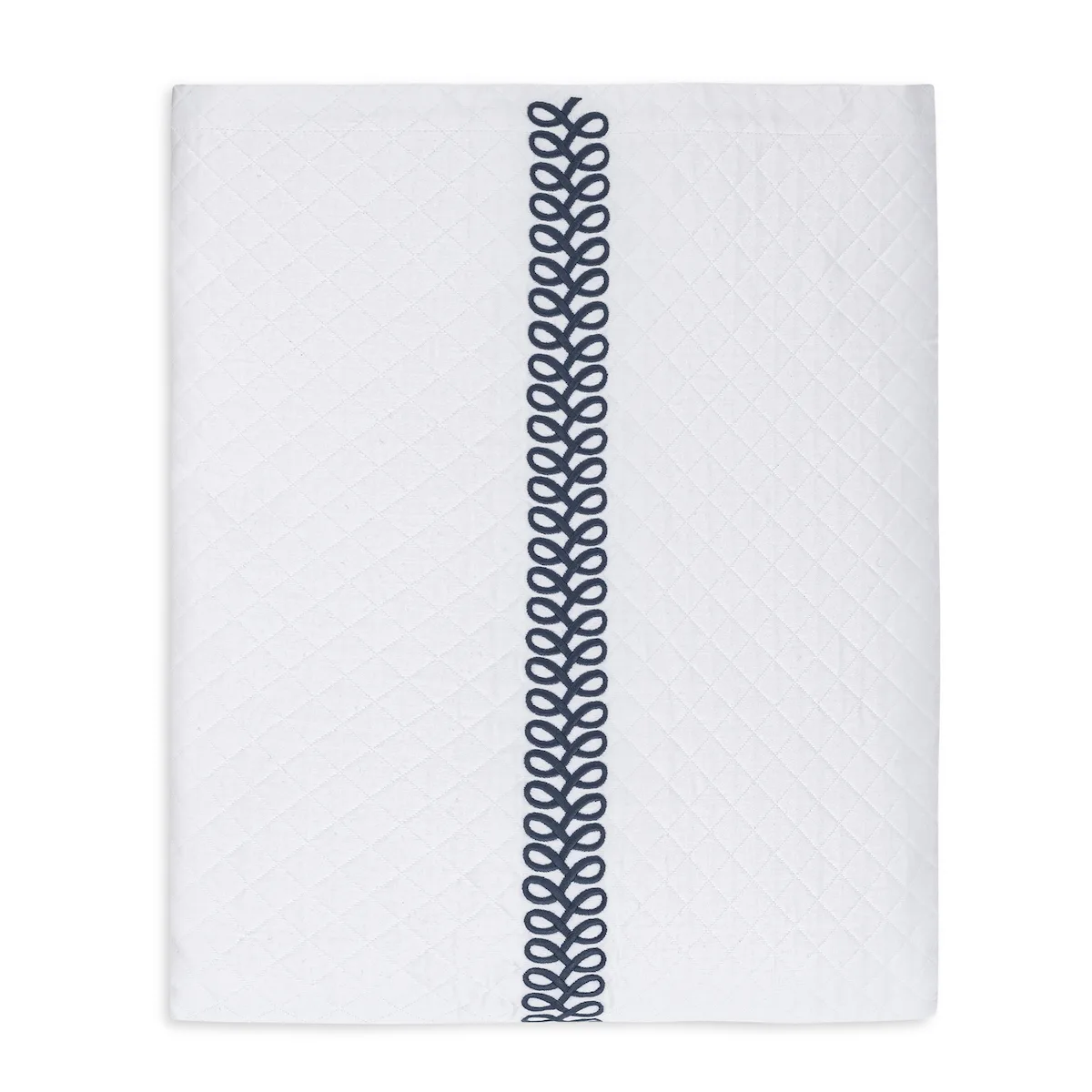 Schumacher Astor Braid Matelassé Coverlet in Indigo