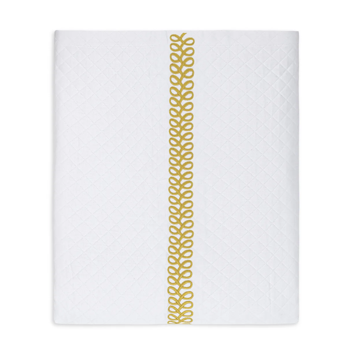 Schumacher Astor Braid Matelassé Coverlet in Lemon