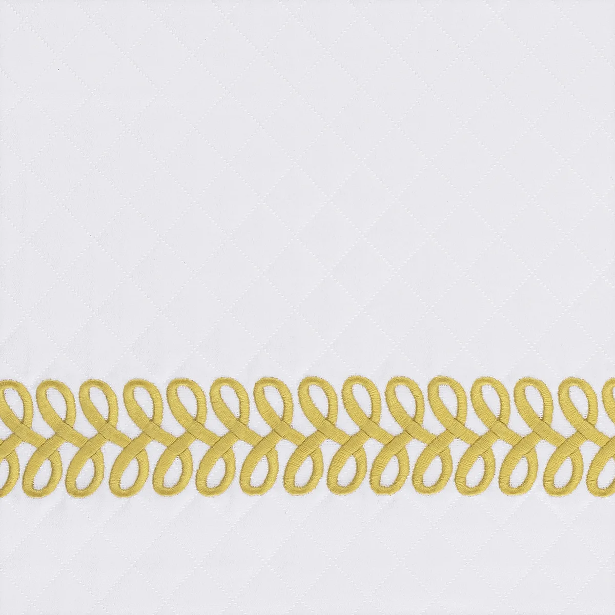 Schumacher Astor Braid Matelassé Coverlet in Lemon