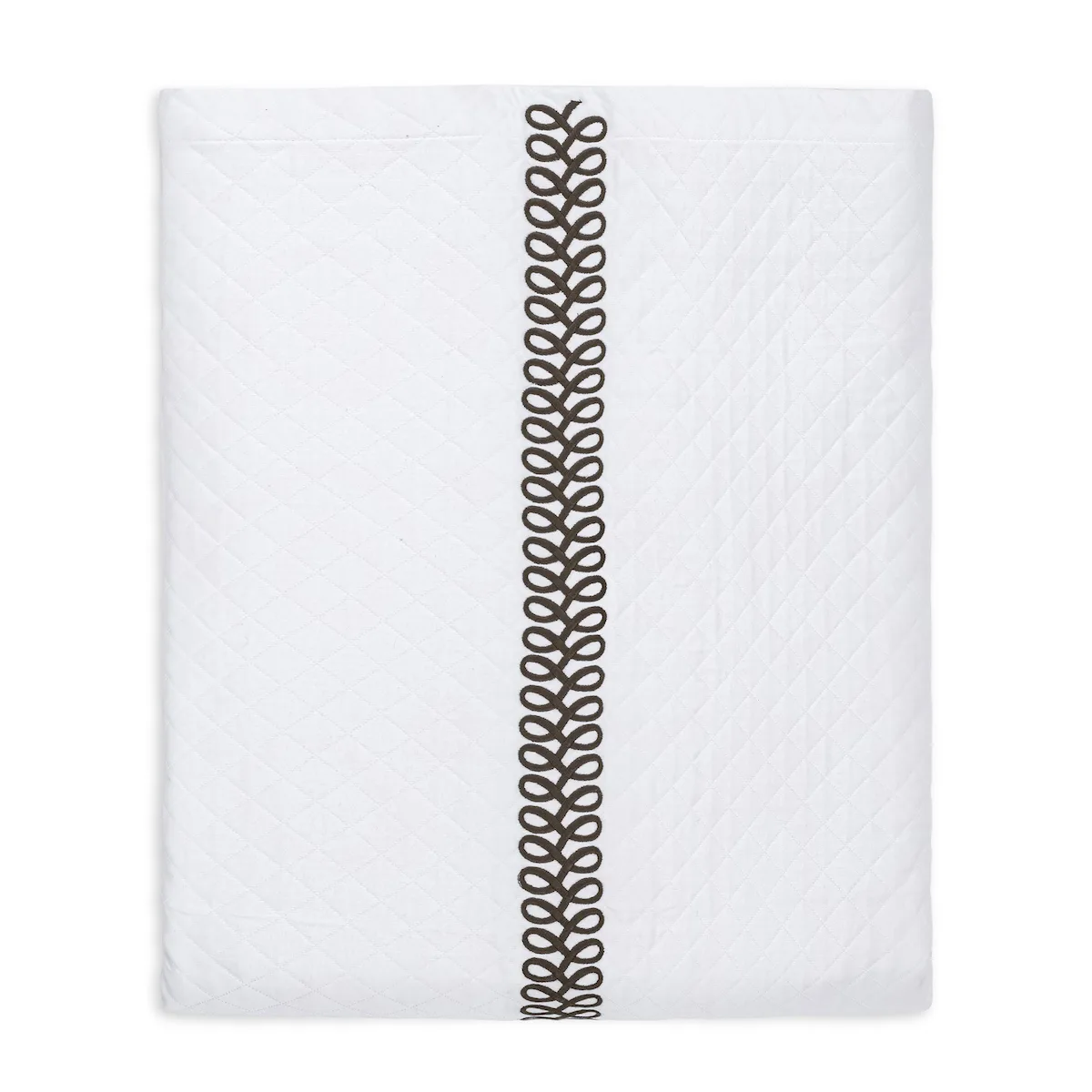 Schumacher Astor Braid Matelassé Coverlet in Mocha