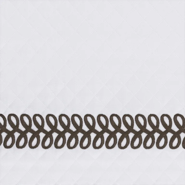 Schumacher Astor Braid Matelassé Coverlet in Mocha