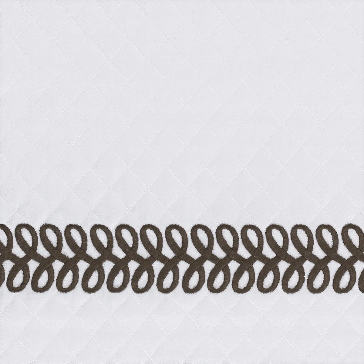 Schumacher Astor Braid Matelassé Coverlet in Mocha